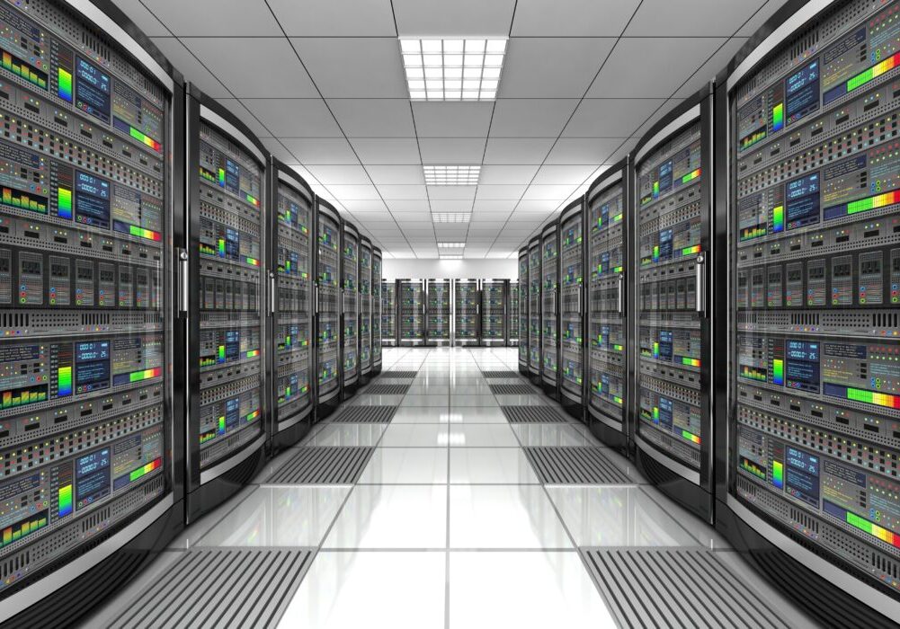 network workstation server room concept 3d illustration