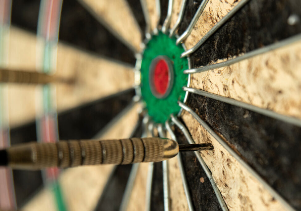 A dart missing the bulls eye, even if not by much.