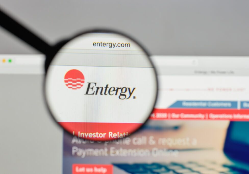 Milan, Italy - August 10, 2017: Entergy logo on the website homepage.