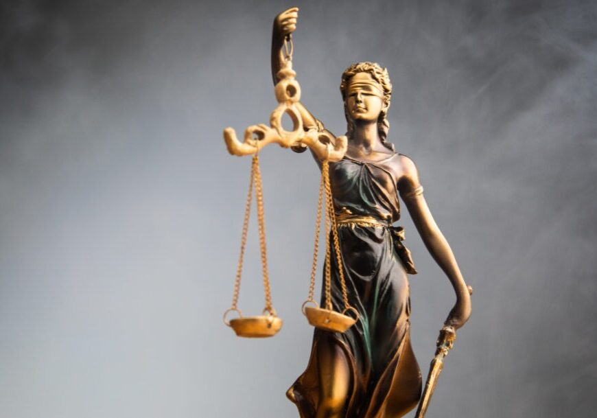 The Statue of Justice symbol, legal law concept image