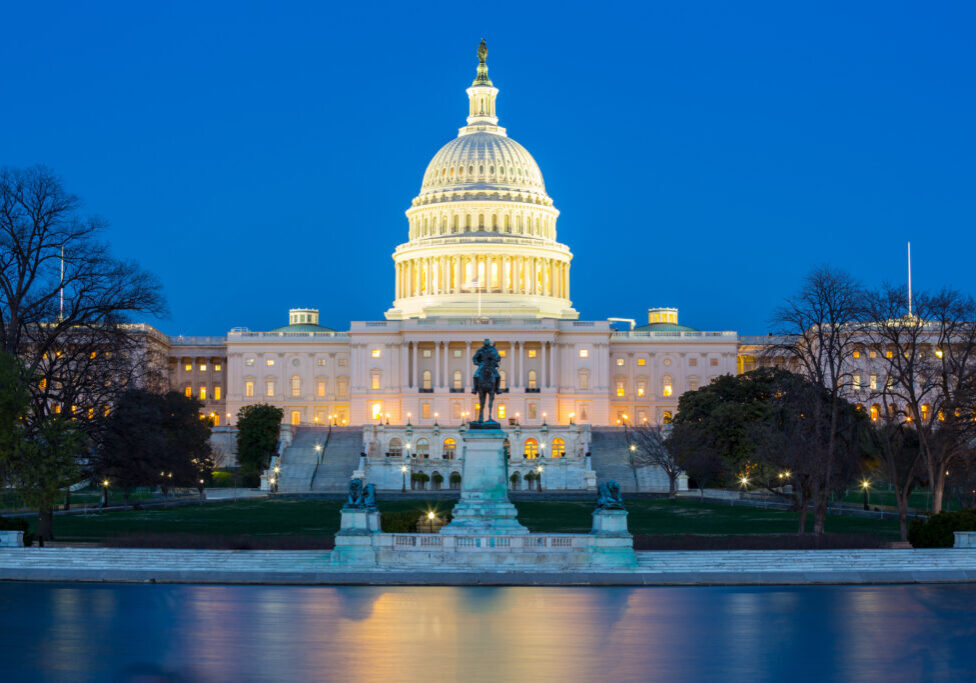 US Capitol Building at dusk, Washington DC, USA